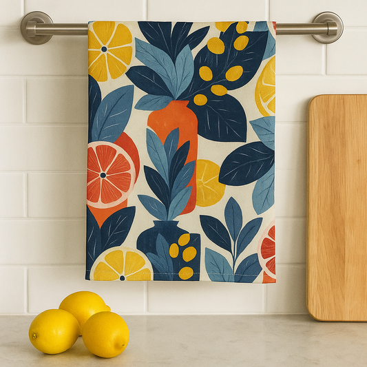 Citrus Botanical Tea Towel